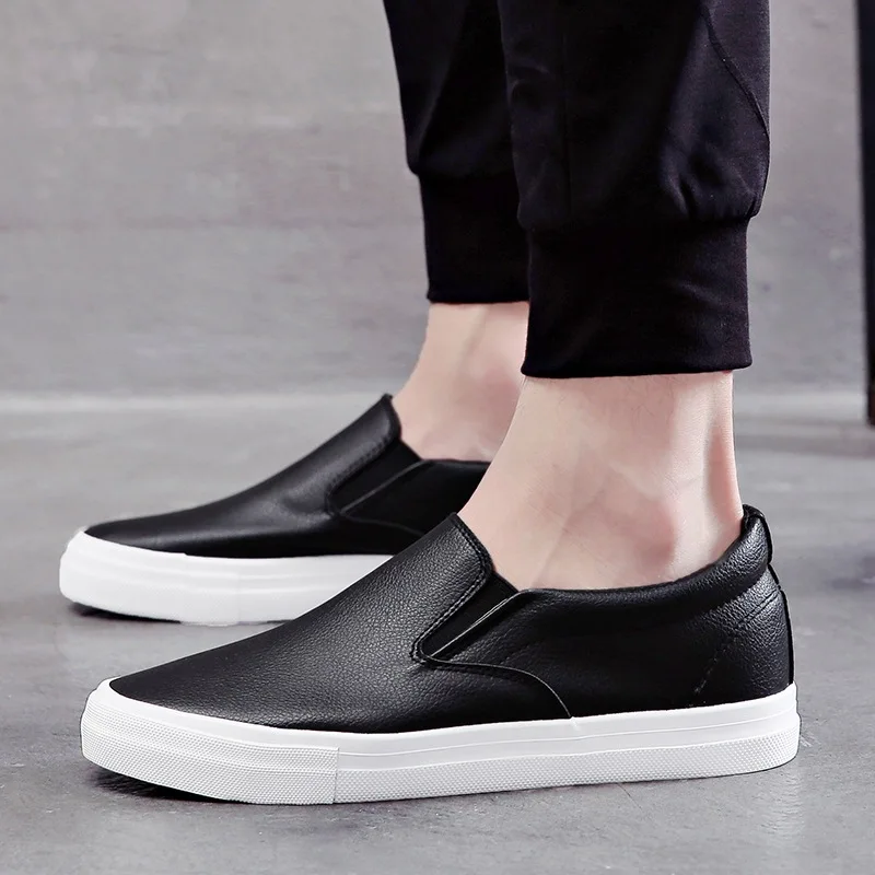 

New 2019 Fashion Mens Shoes Outdoor Men loafers Walking Shoes Black Men Casual Shoes Men Leather Shoes For Men Flats