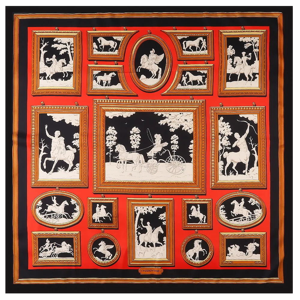 Женский саржевый шелковый шарф роскошный брендовый квадратный в европейском