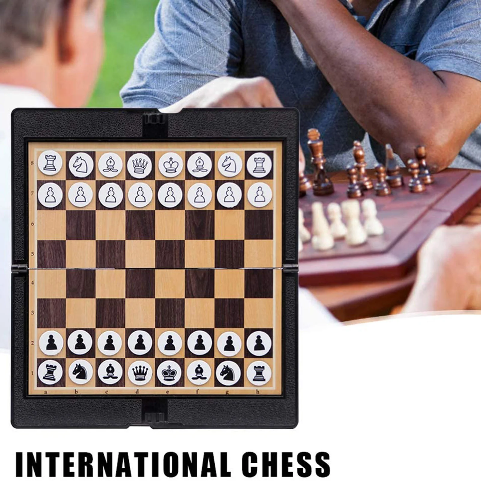 

Hot Sale Magnetic Folding Wallet-Style Chess Backgammon Mini Portable Magnetic Thin Chessboard Folding Board Game