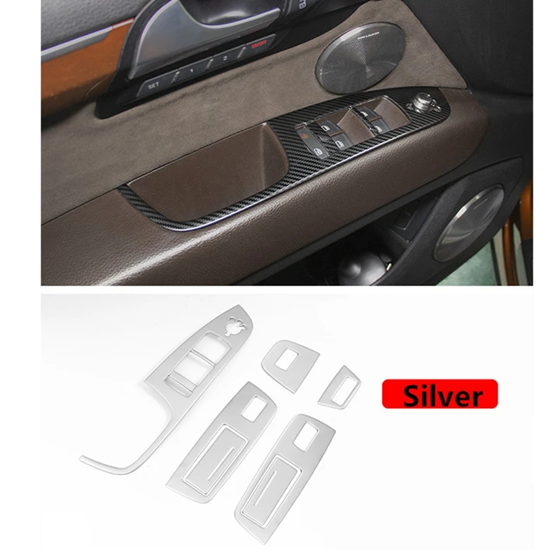 

7Pcs Car Door Armrest Window Lifter Switch Buttons Decoration Frame Cover Trim for- Q7 2008-2015
