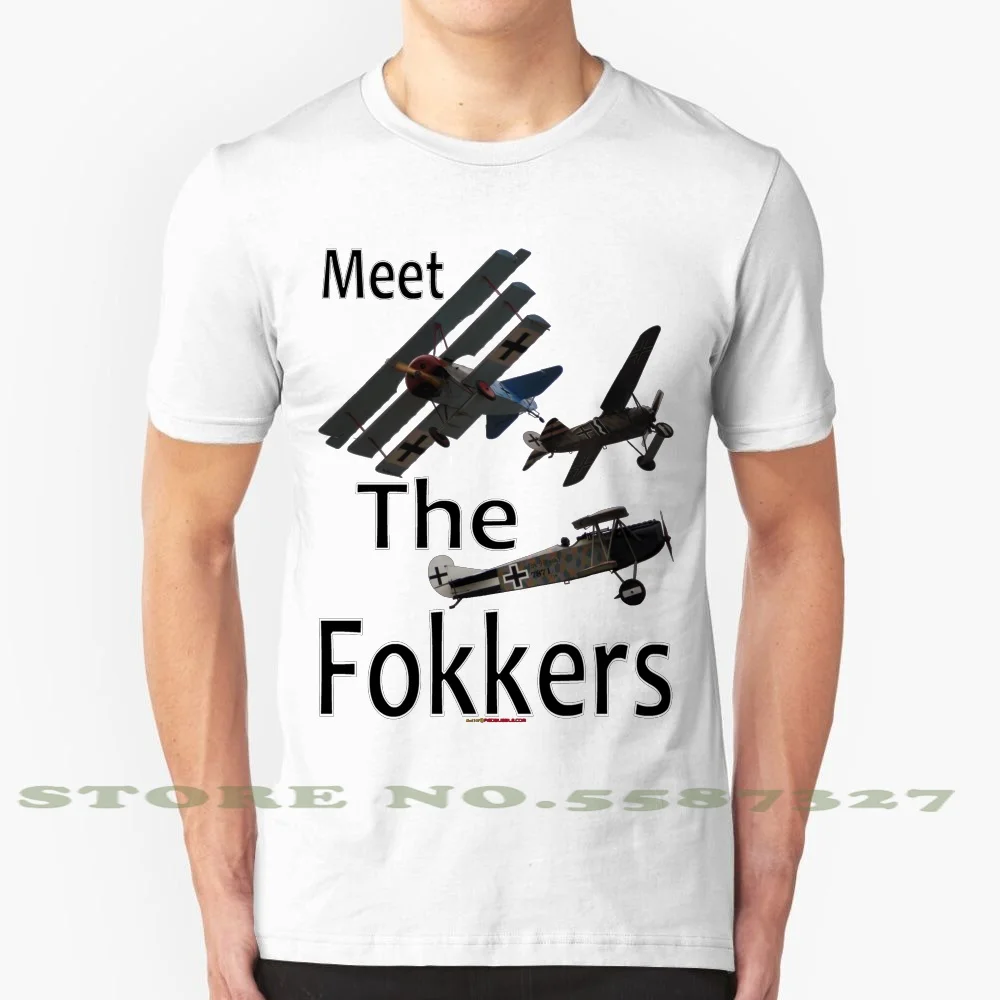 Модная футболка Meet The Fokkers пародия дизайна крутой дизайн самолет летающий Fokker