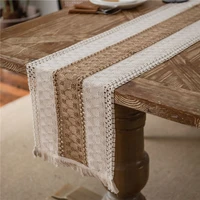 linen table runners nordic tablecloth household decor for wedding party american country retro style tablecloth tea table flag