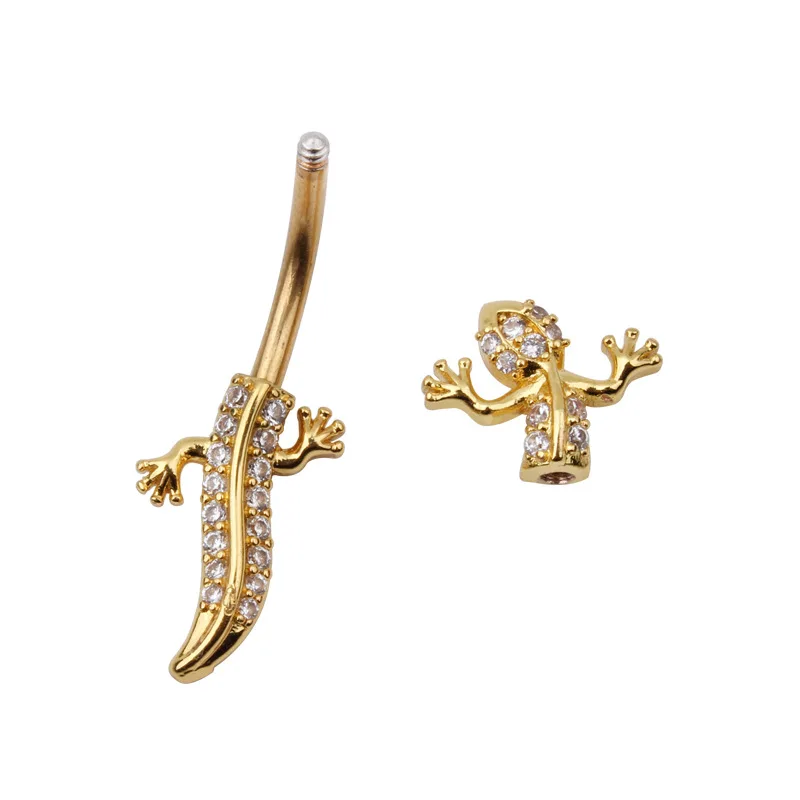 Пирсинг для пупка Ombligo Nombril Button Ring Percing Пирсинг из нержавеющей стали циркон Gecko Snake