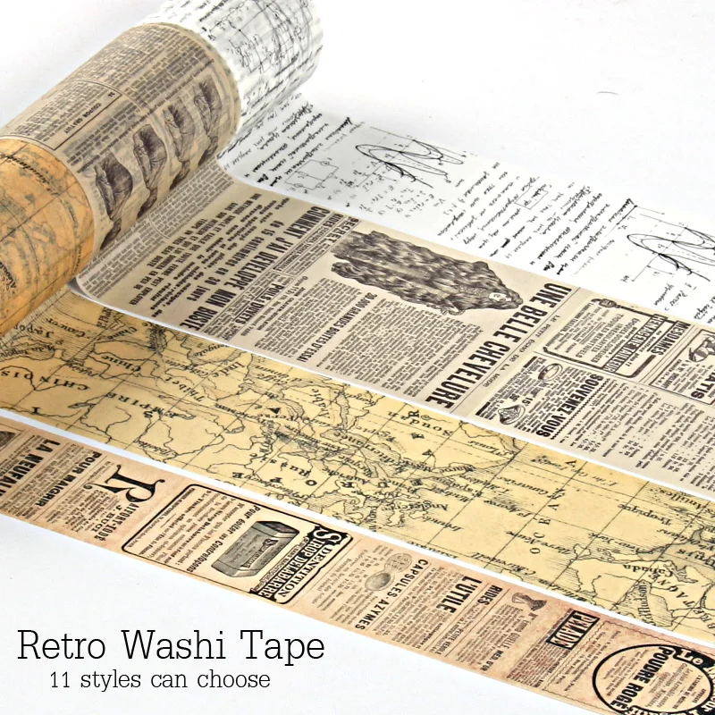 Набор винтажных декоративных лент Washi для скрапбукинга японская бумага