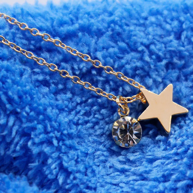 Креативное новое Изысканное длинное ожерелье со звездой и кристаллами подвеска