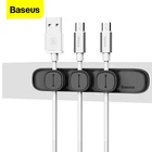 Магнитный зажим для кабеля Baseus, устройство для намотки кабеля USB, зажим для рабочего стола, протектор провода, держатель кабеля управления