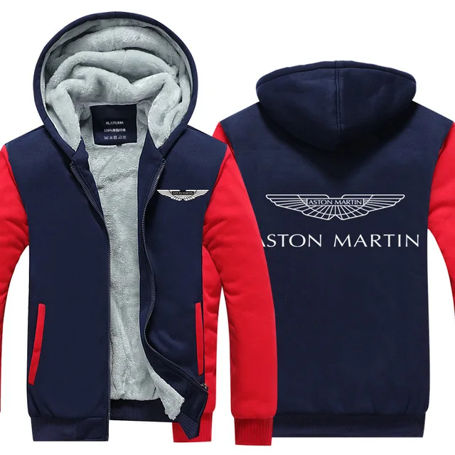 

Aston Martin Mens Clothing Winter Fashion Outwear Thicken Jacket Slim Fit Zipper Hooded High Quality Casual Fleece Warm Hoodies