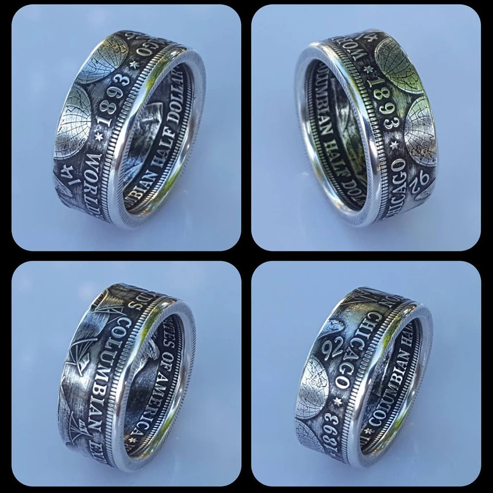 Модное винтажное мужское кольцо Моргана в стиле панк серебряного цвета с