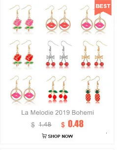 La Melodie Симпатичные полые формы Полумесяца длинные серьги женские мода животных пчелы кристалл серьги набор женщин ювелирные изделия