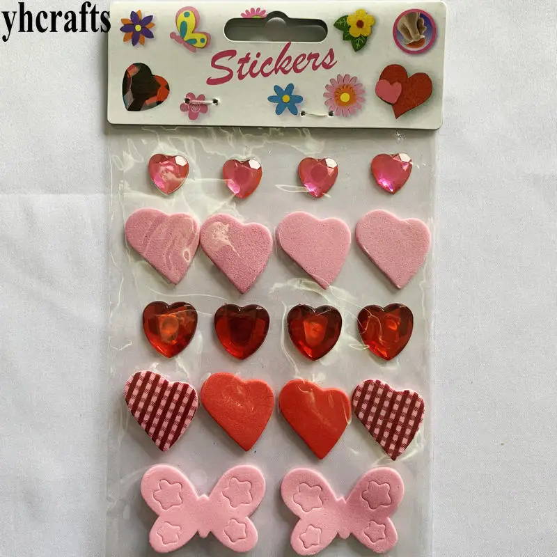 1 пакетов/лот 3D пенопластовые наклейки в форме сердца алмазов украшение на День