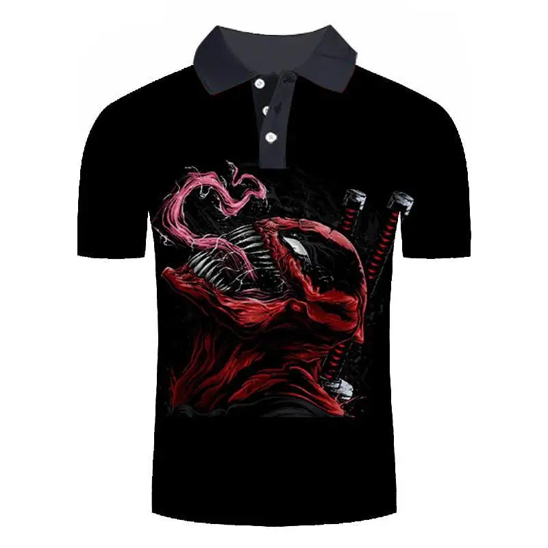 2019 Новый стиль панк рубашка поло фильм Веном ролевые игры печать 3d с коротким