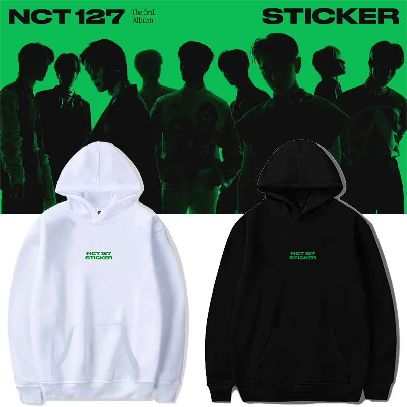

Худи NCT127 с наклейками, Толстовки, Толстовки NCT127, толстовка с капюшоном в стиле K-POP, хип-хоп с бархатной подкладкой, осенне-зимние толстовки