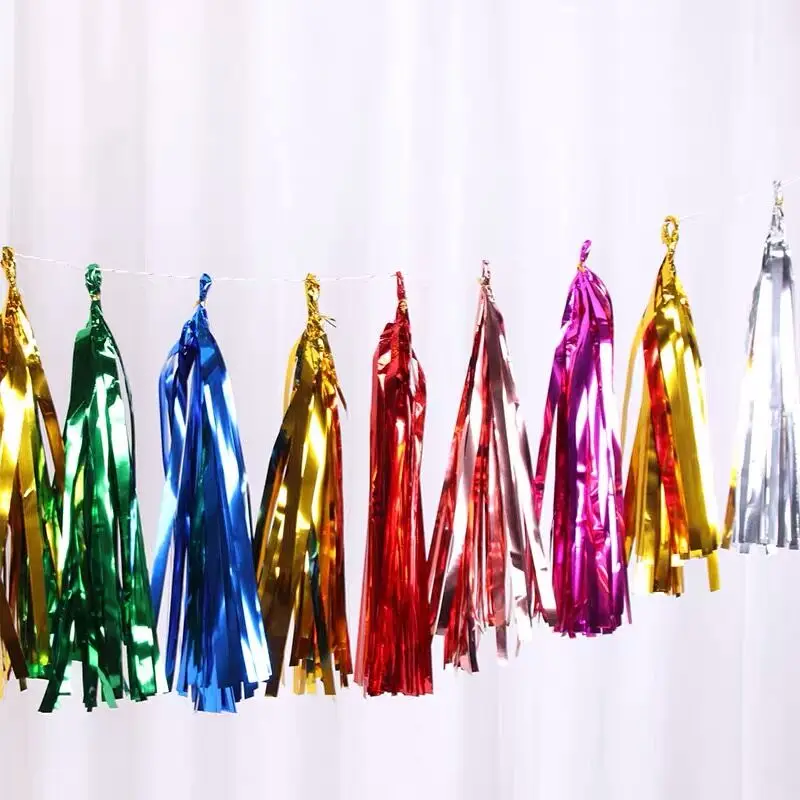 5pcs алюминиевая фольга гирлянда из кисточек 24x35 см мишура Fringe для художественного