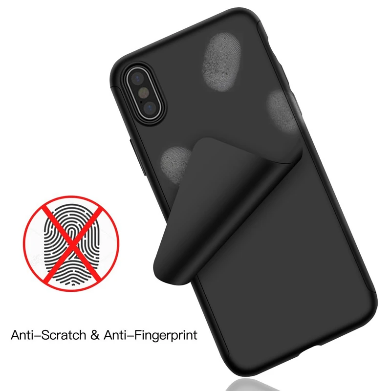 Защитный чехол с полным корпусом 360 + закаленное стекло для Iphone 5 5S SE 6 S 7 8 Plus X XR XS Max