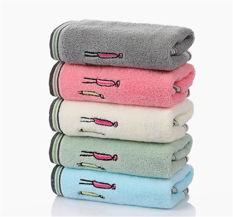 25x50 см 100% хлопок мультяшное вышитое детское мягкое удобное полотенце для ванной