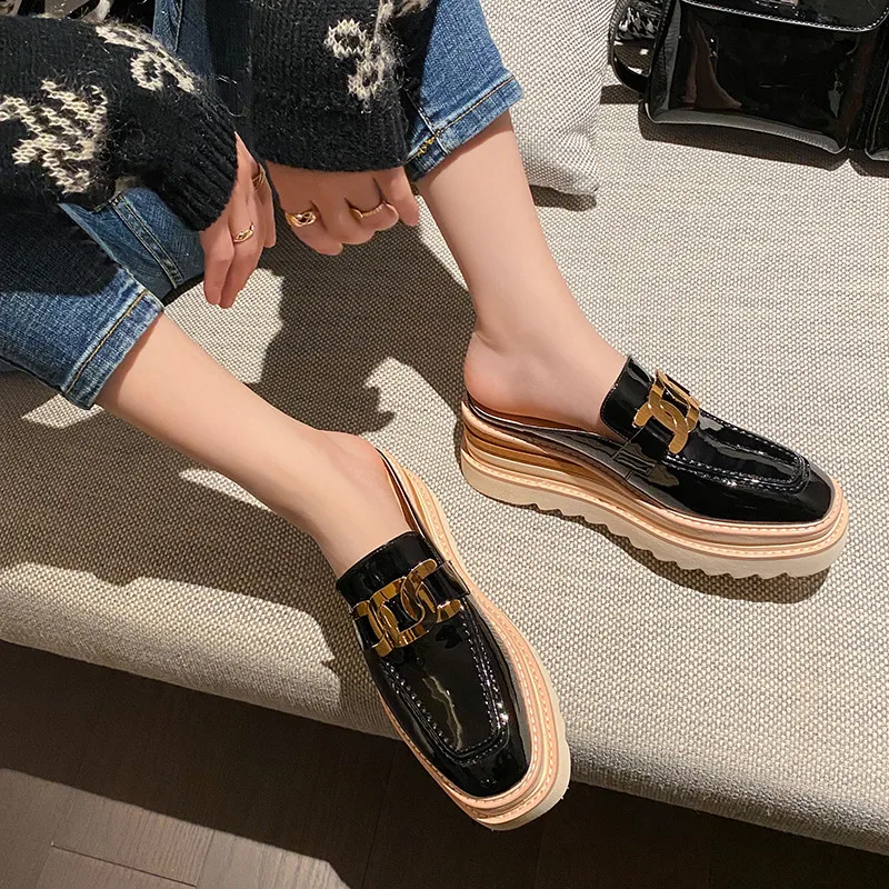 

FEDONAS Fashion Platform Shoes Woman 2021 Spring Summer Genuine Leather Genuine Leather Hanged Metal Working Office Women Shoes