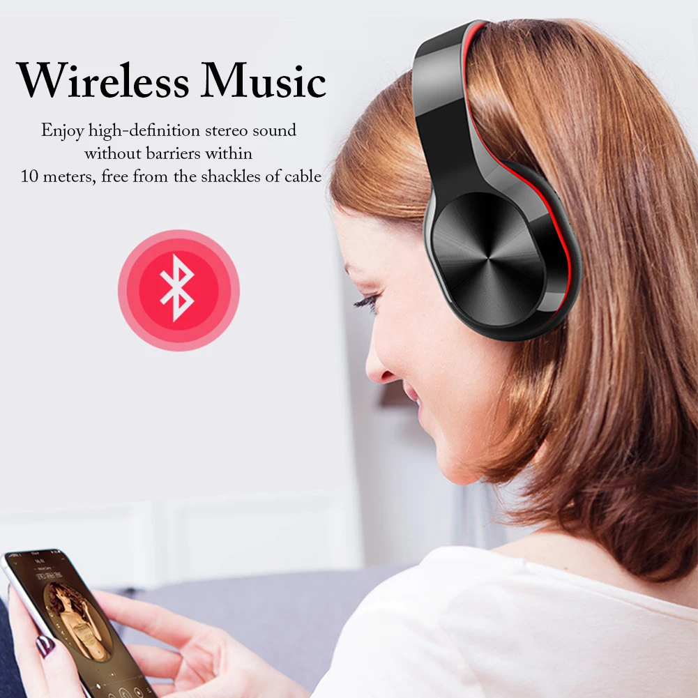 

Wireless Headphones T5 HiFi Active Noise Cancelling Earbuds Bluetooth 5.0 Earphone Over Ear Headset with Microphone for Phones