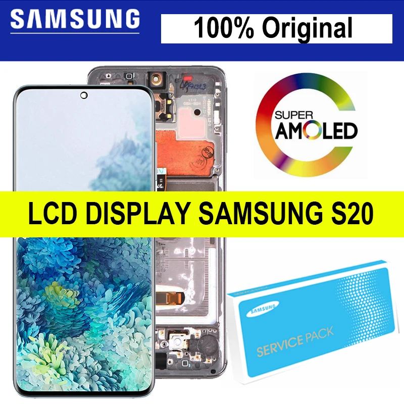 Оригинальный 6 2 &quotSuper AMOLED дисплей с рамкой для Samsung Galaxy S20 G980 G980F G980F/DS ЖК-дисплей