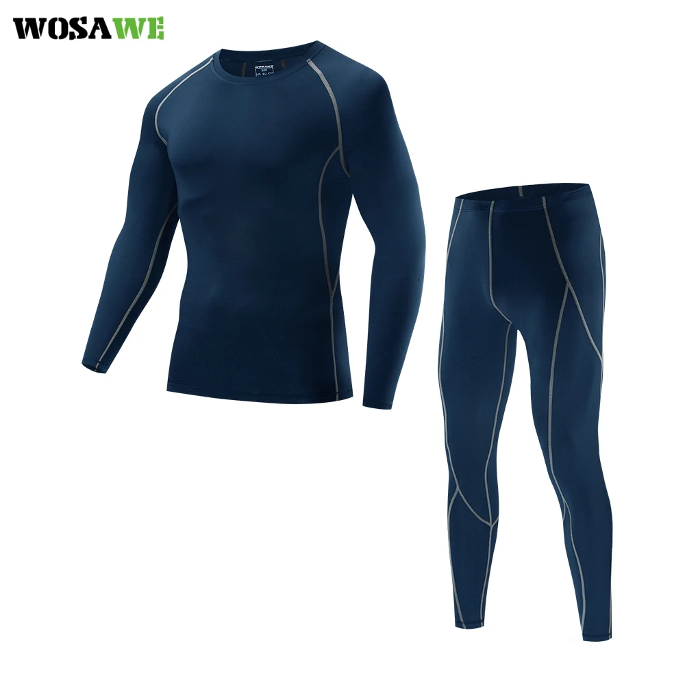 WOSAWE Мужское нижнее белье набор подштанников компрессионная Футболка топ с