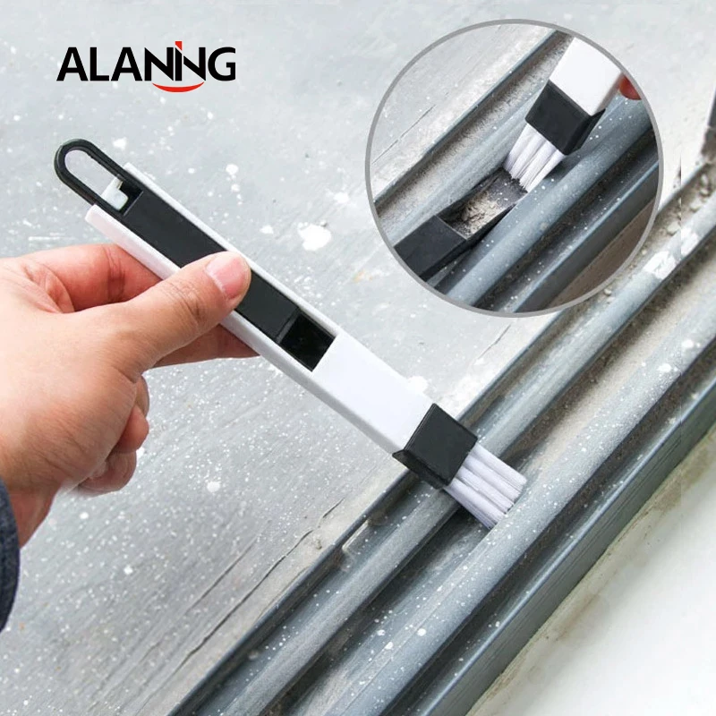 Много функциональная 2 в 1 окна паз щеточка для чистки двери с выдвижными ящиками