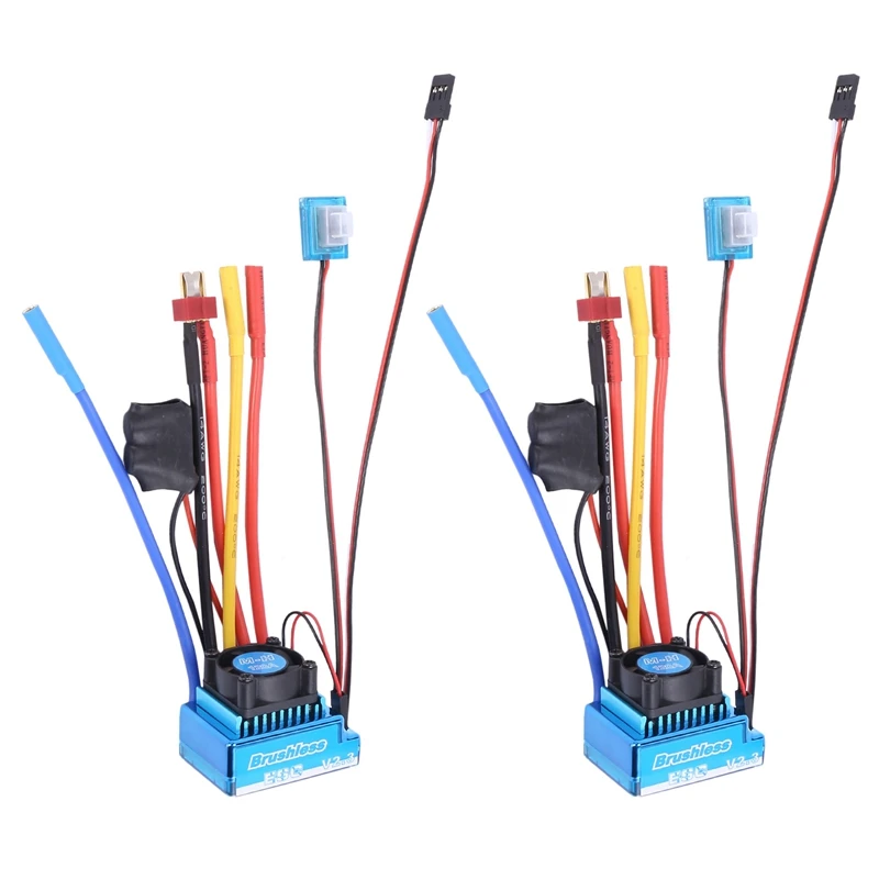

Качественный Бесщеточный Регулятор Скорости 2X 120A Esc, водонепроницаемый пыленепроницаемый аксессуар для дистанционного управления