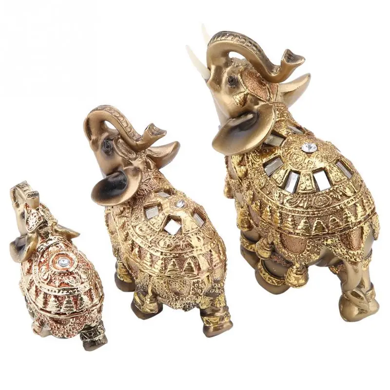 Скульптура слона на удачу фэн шуй статуя золотого скульптура статуэтка