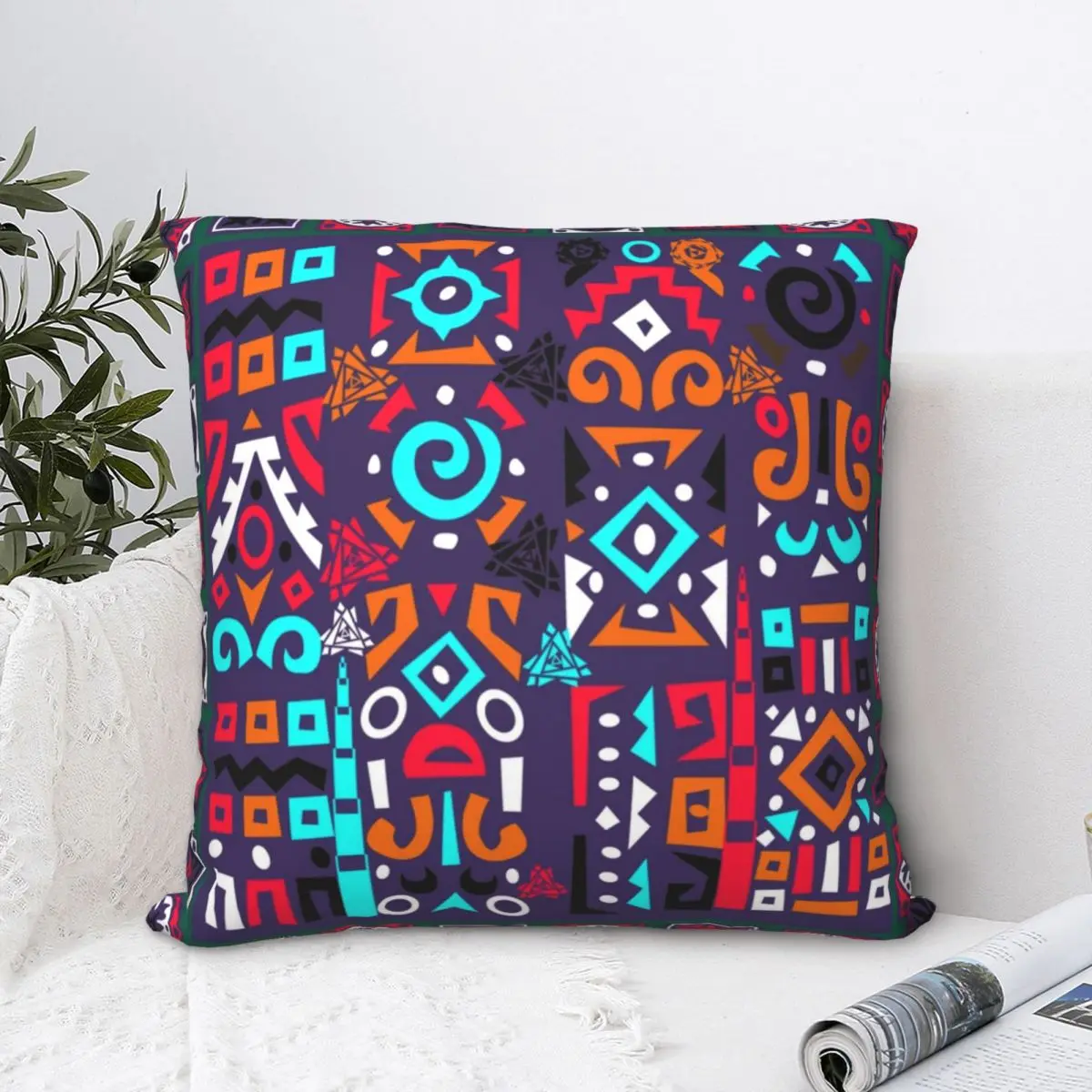 

African Art Square Pillowcase Cushion Cover Spoof Home Decorative Pillow Case for Bed Nordic 45*45cm