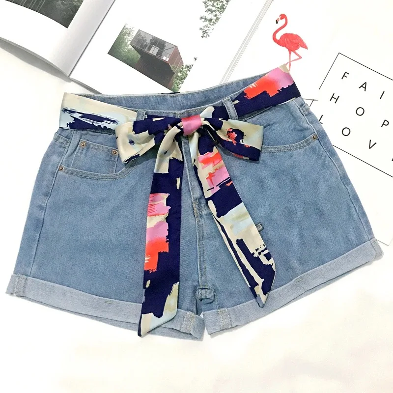 Новинка весенний узкий Двусторонний Шелковый шарф с принтом для девочек мешков