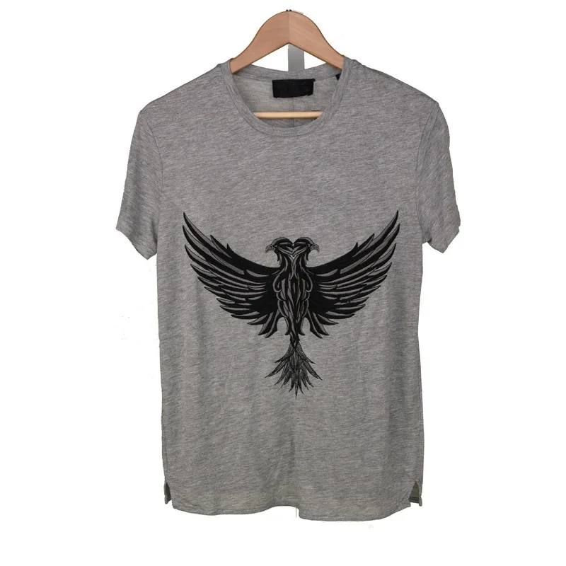 Женская футболка с вышитым двойным Орлом и коротким рукавом|Футболки| |