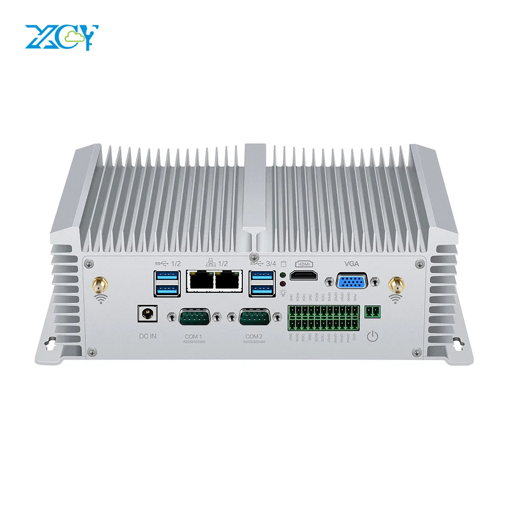 XCY X40G промышленный Мини ПК i5-8350U i7-7500U i5-7200U 2* RS232/422/485 2* LAN 8* USB HDMI VGA GPIO Wi-Fi 4 аппарат не привязан к оператору сотовой связи, Windows, Linux