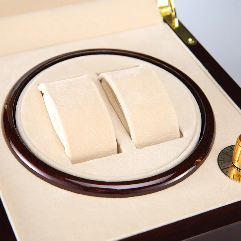 Автоматический деревянный 2 слота часы Winder Box чехол для хранения с фортепиано