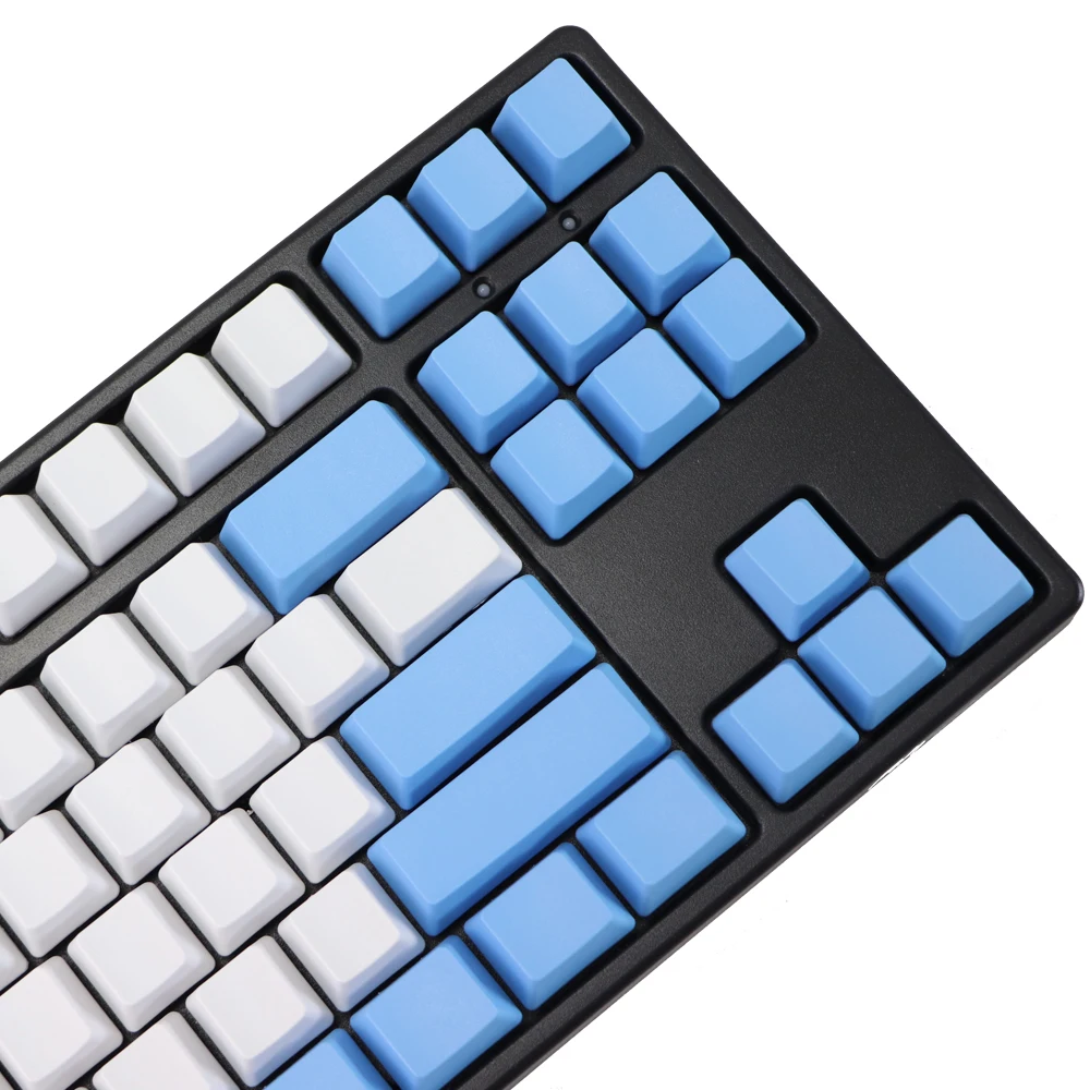 Пустые 87 ключей ANSI ISO раскладка толстые PBT Keycap Белый Синий капли цвета соответствующие брелки OEM