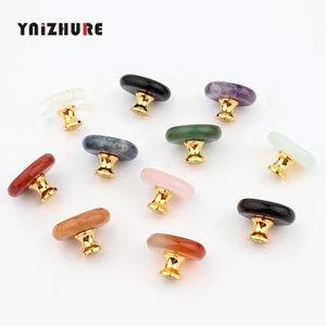 Чистый природный камень Кристалл Рейки ручки для ящиков маленькая Подарочная коробка декоративная ручка для кухонного шкафа кварцевый черный обсидиан