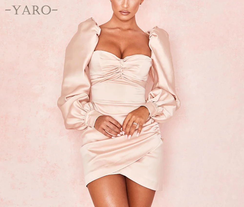 Осеннее платье женское однотонное Плиссированное асимметричное с широкими