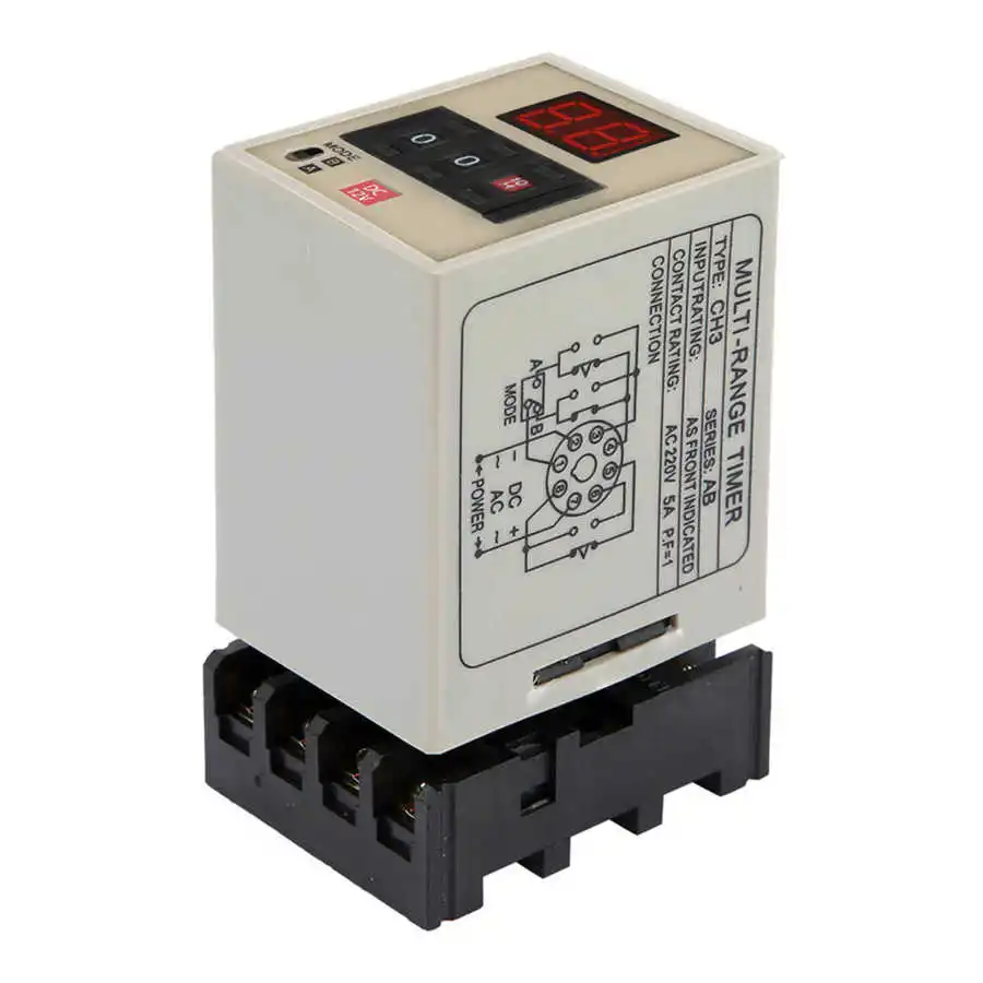 

AH3-DM Dual Mode Delay Timer Relay 0 01S-99H LED Display Rated voltage Optional