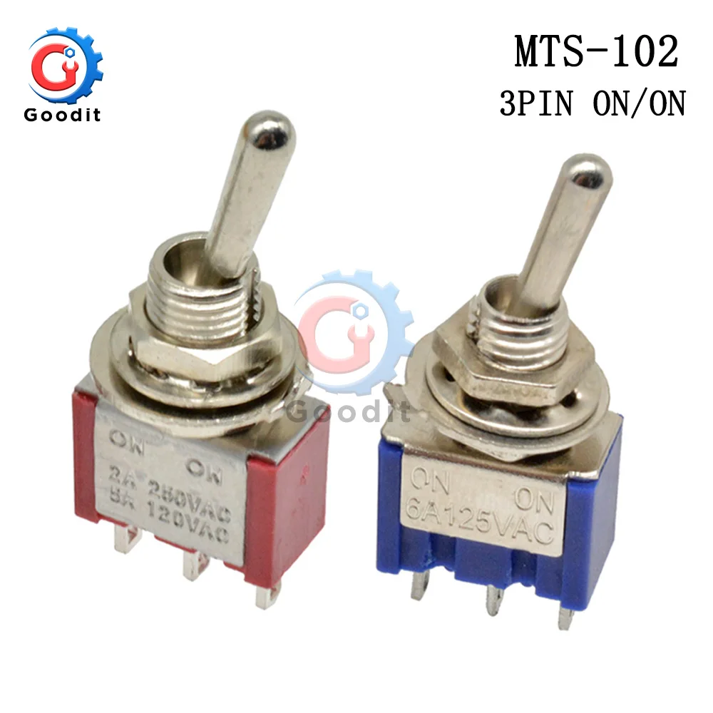 Миниатюрный переключатель тумблер однополюсный двойной SPDT ON 120 В переменного