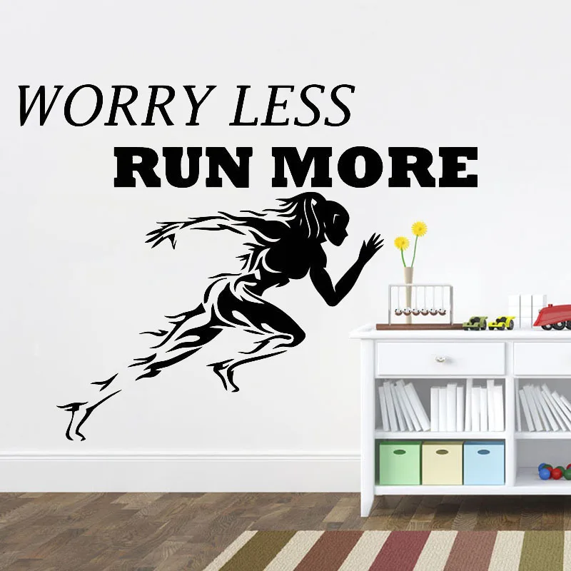 Мотивационный слоган, наклейка на стену, съемная Наклейка на стену, Виниловая наклейка на стену для фитнеса, бега, цитата из вдохновения, для занятий в тренажерном зале, для занятий спортом, декор постеров