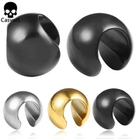casvort 2pcs popular stainless steel elegant ear weights ear plugs tunnels body piercing jewelry earring expanders silver gold