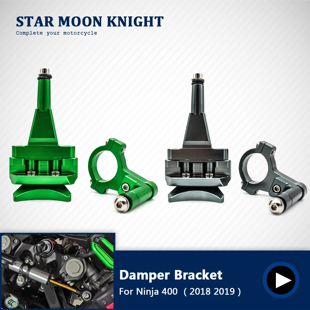 

Ninja 400 Motorcycle Accessories Aluminium Alloy Steering Damper Bracket Mounting Kit for Kawasaki Ninja400 2018