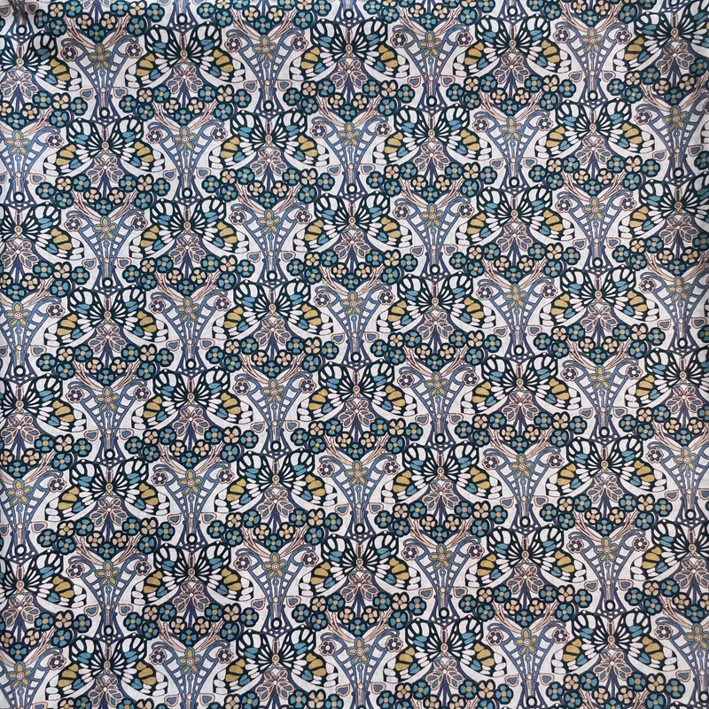 

Хлопчатобумажная Поплиновая ткань в виде бабочки 80-х Tissun liberty для детей, детская ткань для шитья, платья, юбки «сделай сам», полуметровая ткань ручной работы