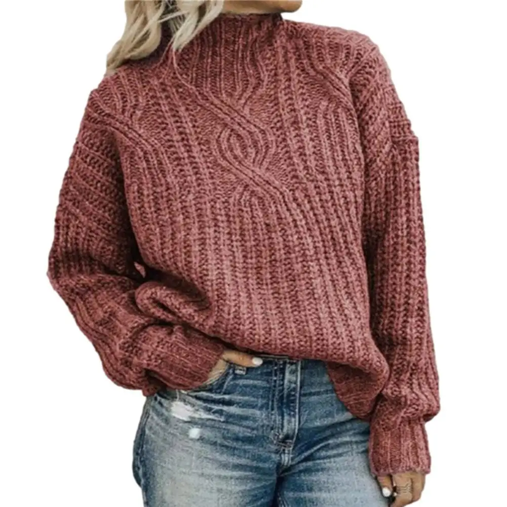 

Женский пуловер с высоким воротом, осенние свитера 2021, Женские Повседневные вязаные свитера в полоску с круглым вырезом для женщин