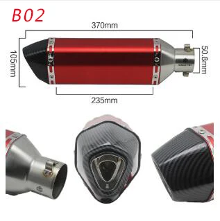 B 02 ZS Racing 35-51 мм универсальный глушитель выхлопной трубы мотоцикла скутер Грязь Яма велопокрышки DB Killer для Akrapociv Yoshimura - Цвет: B 02
