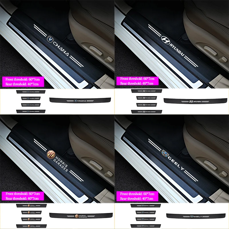 

4 шт., кожаные наклейки на пороги автомобиля Mercedes Benz A B C E R G Class GLK GLA c180 s200 s300