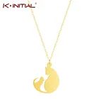Ожерелье Kinitial из нержавеющей стали с подвесками для семьи мамы, кота, ребенка, очаровательные ожерелья для женщин, животных, любимых животных, ювелирные изделия, колье, подарок для женщин