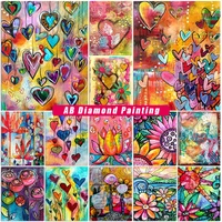 5d diy diamond painting cartoon love ab drill cross stitch kits diamont embroidery flower color mosaic pictures home decor gifts