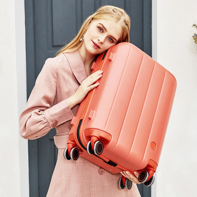 

AJI Orignal Designer Women Luggage Fashion Suitcase Travel Trolley Case PC Hardshell TSA Lock Mute Spinner Wheels A7039