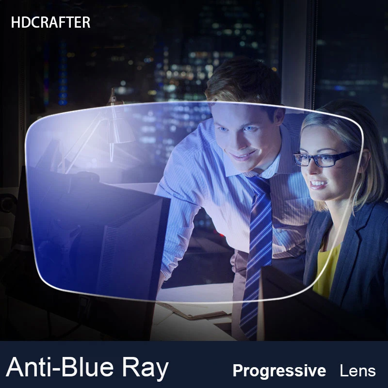 

1 Pair 1.56 1.61 1.67 Anti-Blue Ray Blocking Lenses Progressive Multifocal Prescription Optical Computer Diopters Glasses Lens