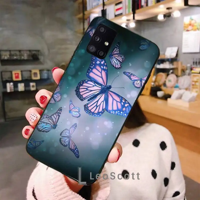 

Cat Flower Butterfly Phone Case For Samsung A40 A31 A50 A51 A71 A20E A20S S8 S9 S10 S20 Plus note 20 ultra
