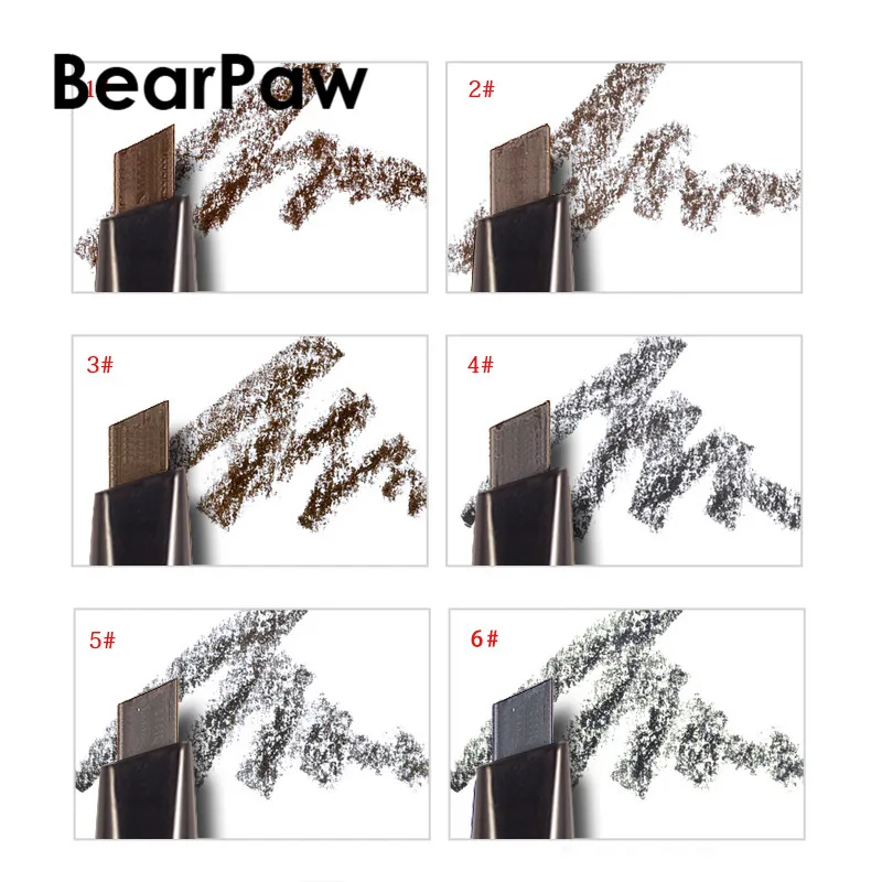BearPaw, коричневый карандаш для бровей, ТИНТ, косметика, натуральная, долговечная краска, тату, брови, водостойкий, черный карандаш для бровей, макияж