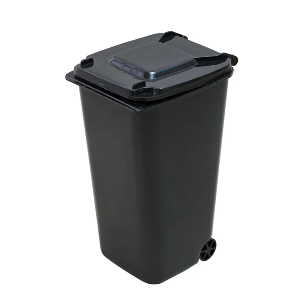 

4Pcs Mini Trash Can Desktop Waste Bin Garbage Organizer Litter Holder (Black Blue Green Light Purple)